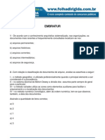 SIMULADO ARQUIVOLOGIA - FOLHA DIRIGIDA
