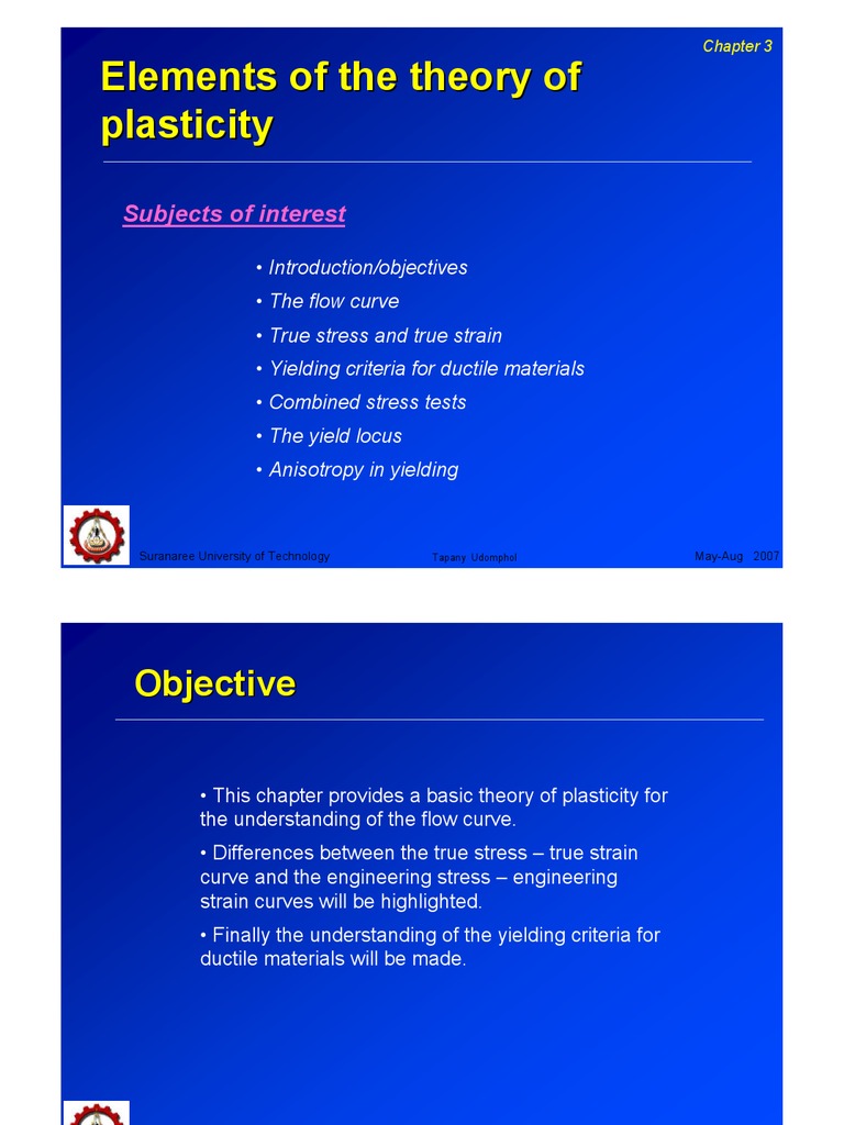 Elements of Plasticity Theory | PDF | Teaching Methods & Materials ...