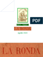 LA RONDA Rivista Anni I Numero 1 Aprile 1919 .