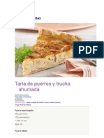 Tarta de Puerros y Trucha Ahumada