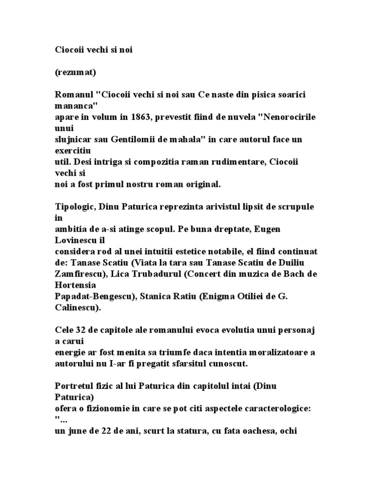 Ciocoii vechi si noi