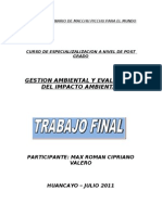 Trabajo Final Del Curso de Post Grado: EVALUACIÓN DE IMPACTO AMBIENTAL"