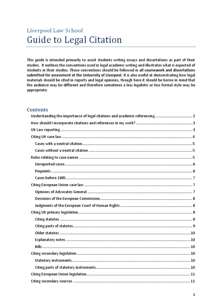 UK legal citations Case Citation Citation