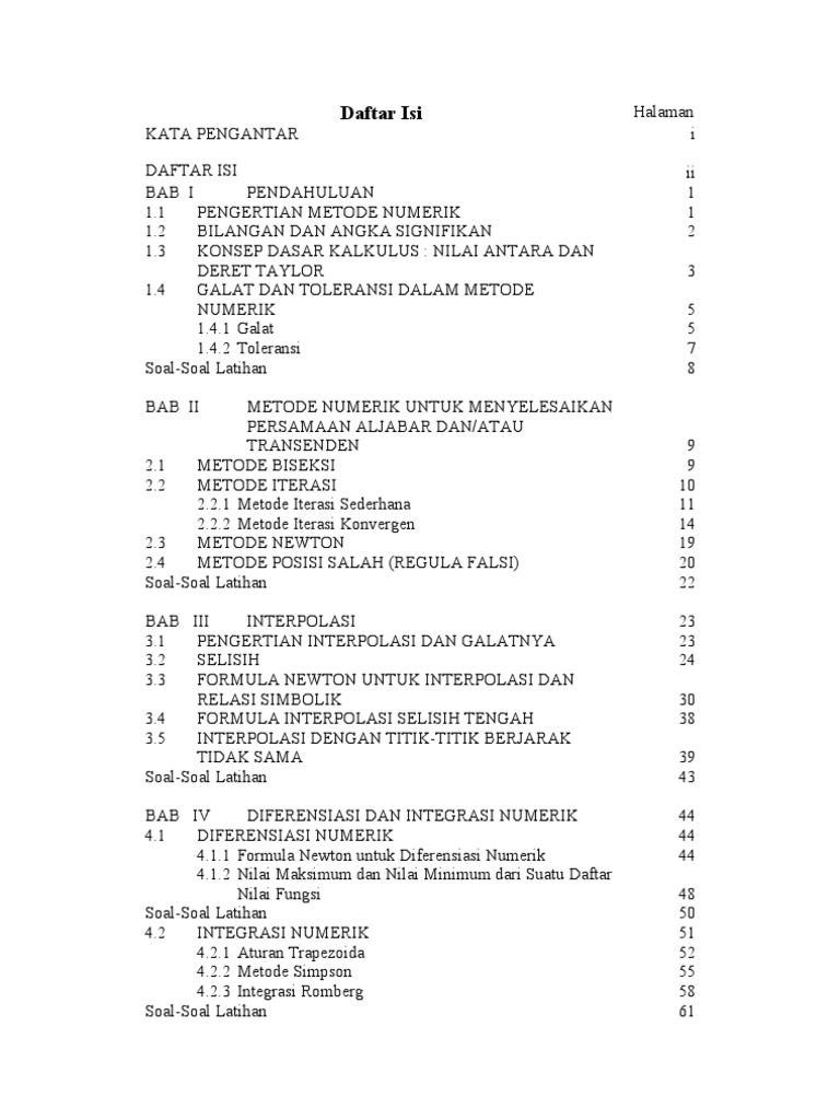 Metode Numerik Buku Ajar Unila