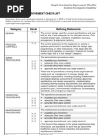 Sample Investigation Improvement Checklist Incident Investigation Guideline