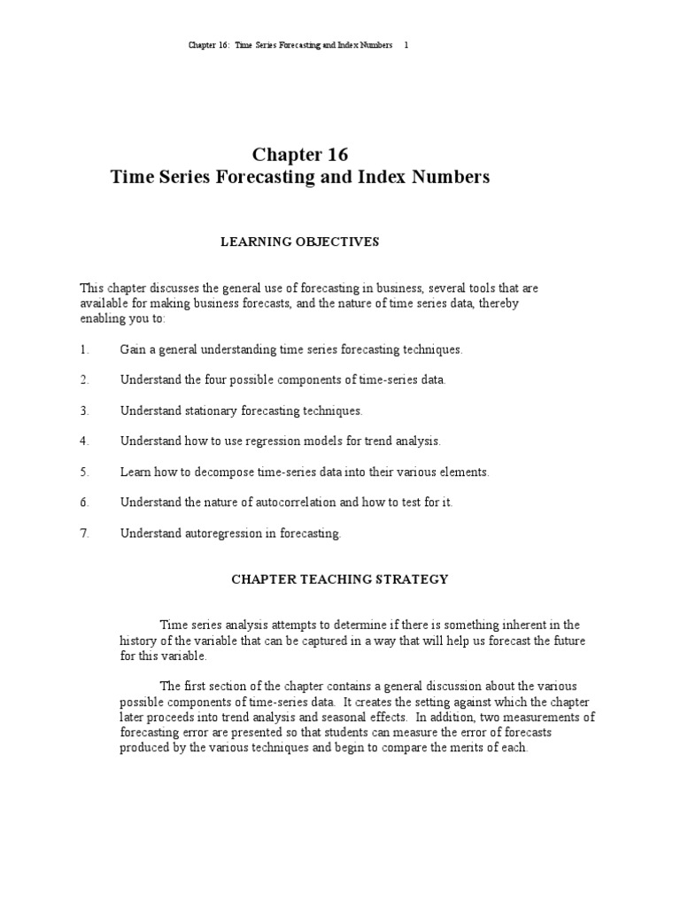 Time Series Forecasting Techniques | PDF | Autoregressive Model ...