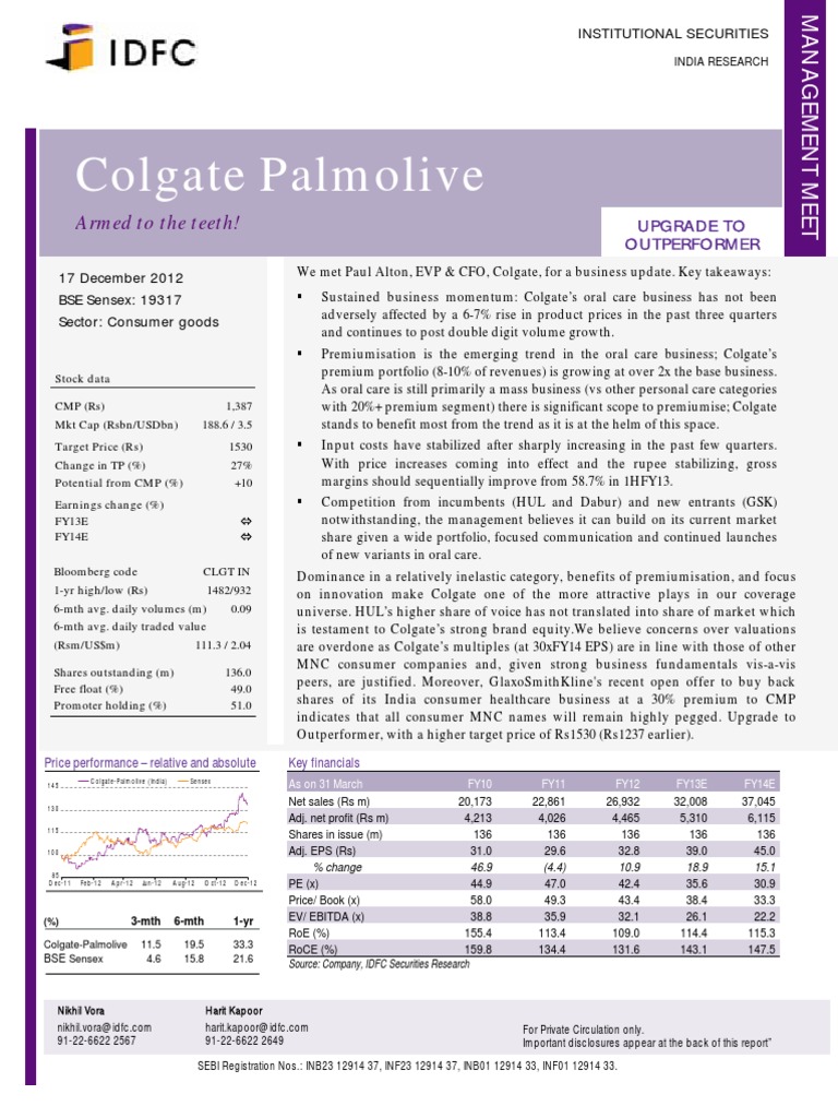 Colgate Palmolive: Armed To The Teeth! | PDF