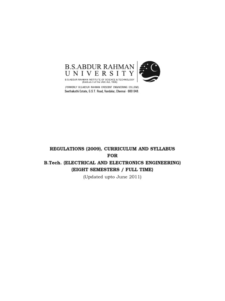 Curriculum BTech EEE | PDF | Optics | Electrical Engineering