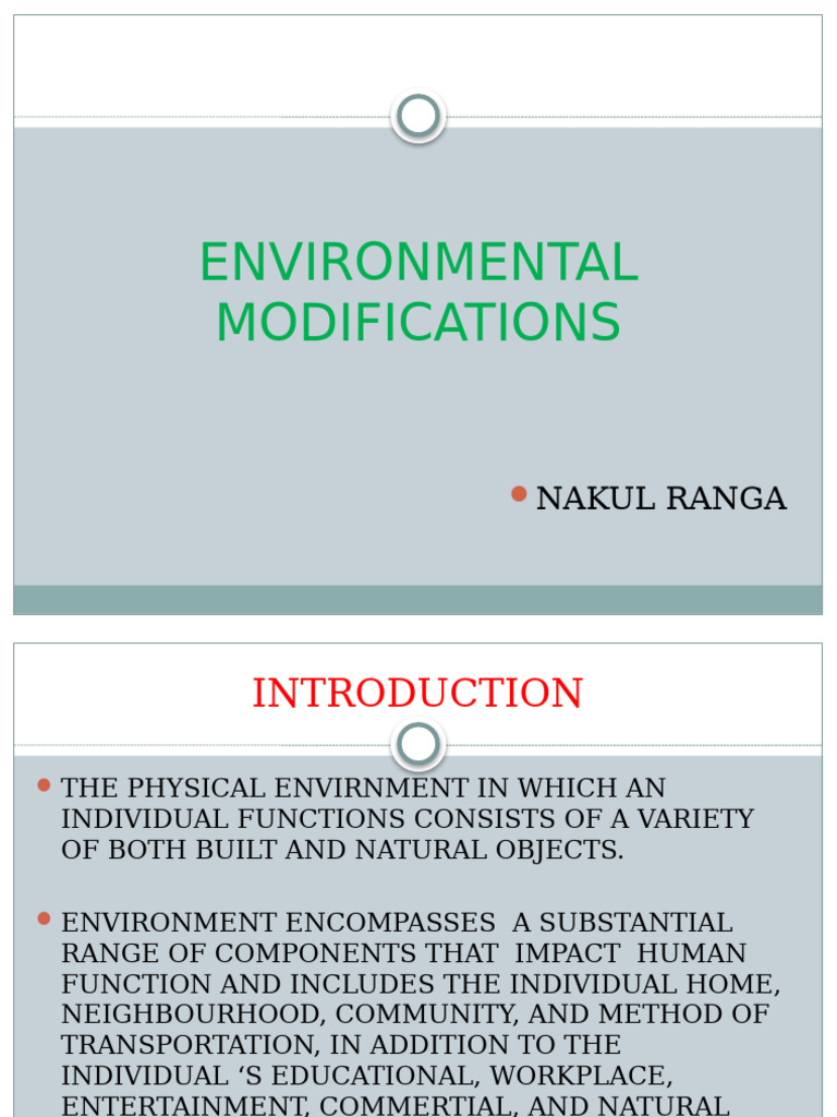 Environmental Modifications: Nakul Ranga | PDF | Wheelchair | Switch