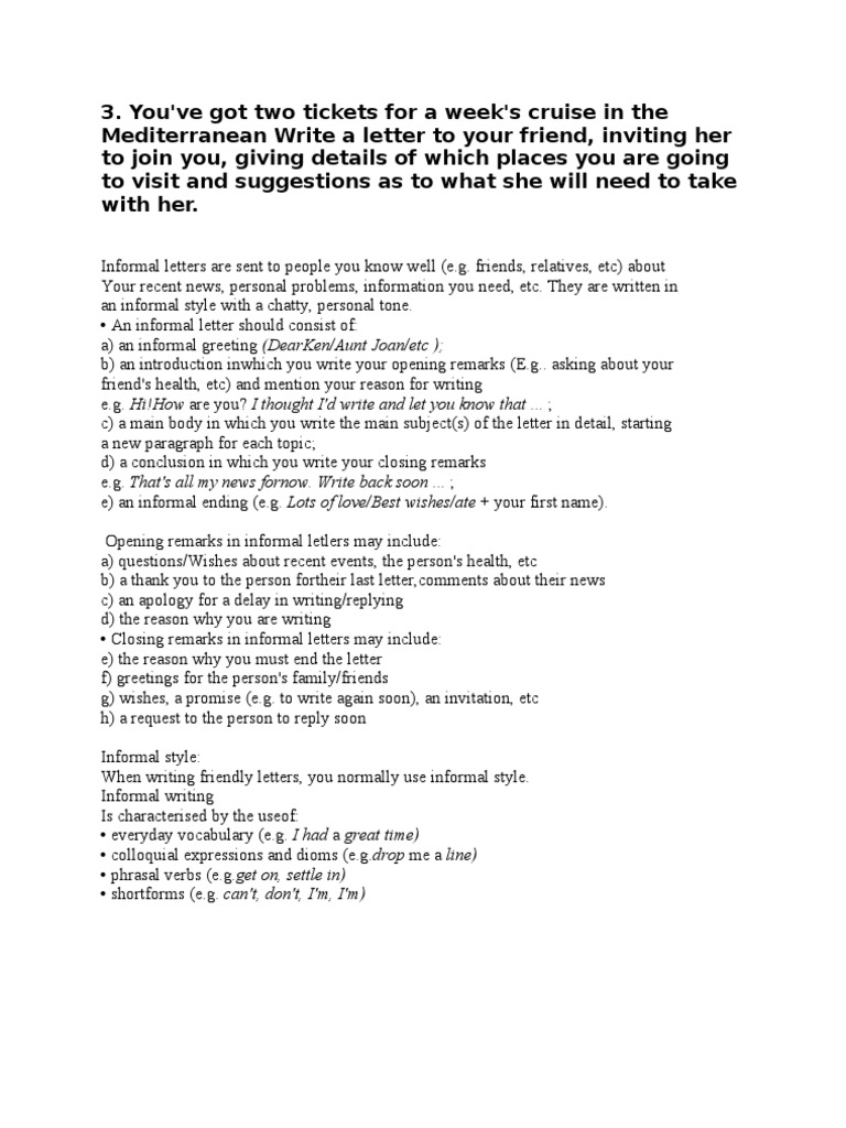Mediterranean Cruise Invitation Letter | PDF