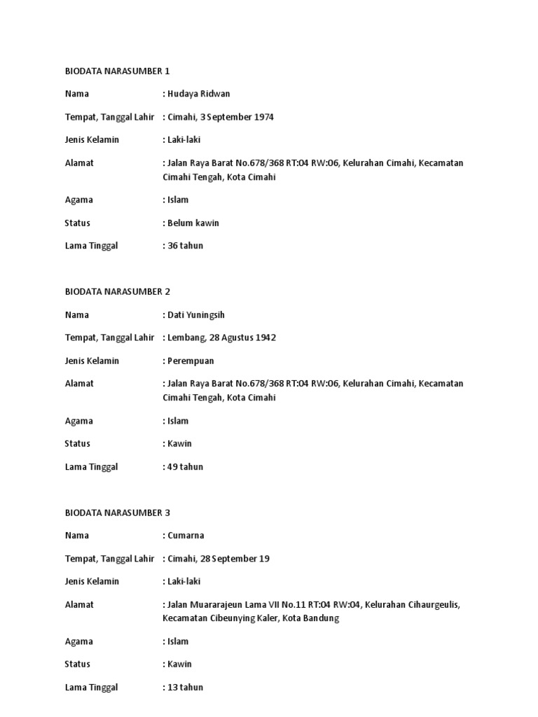 Biodata Narasumber 1
