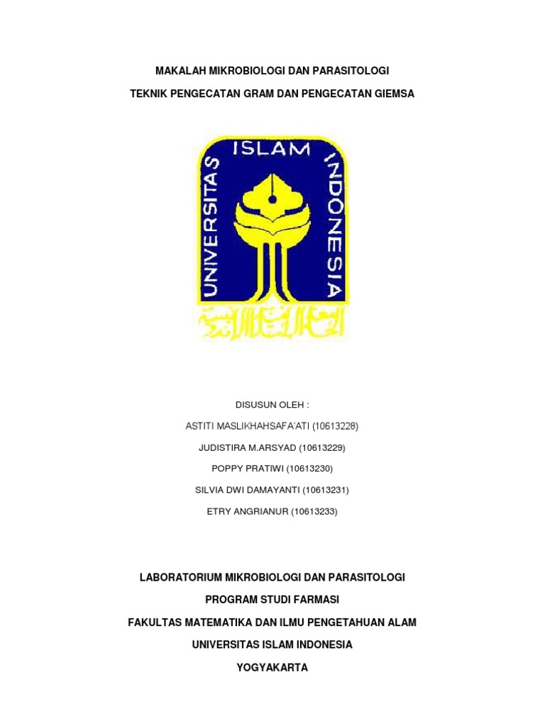 Makalah Mikrobiologi Dan Parasitologi Teknik Pengecatan