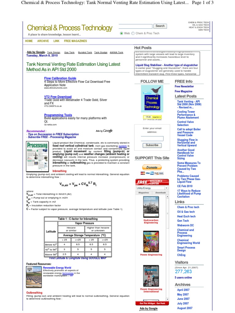 Tank Venting Rate Estimation | PDF | Thermal Insulation | Atmosphere Of ...