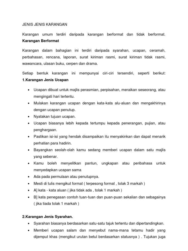 Jenis Jenis Karangan Pdf