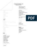 Acadia Packing List Revised 2012