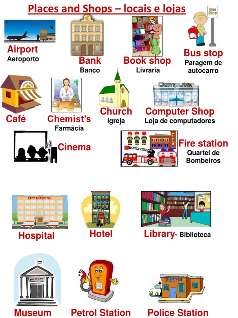 Essential Places and Shops Vocabulary | PDF | Computers | Technology ...