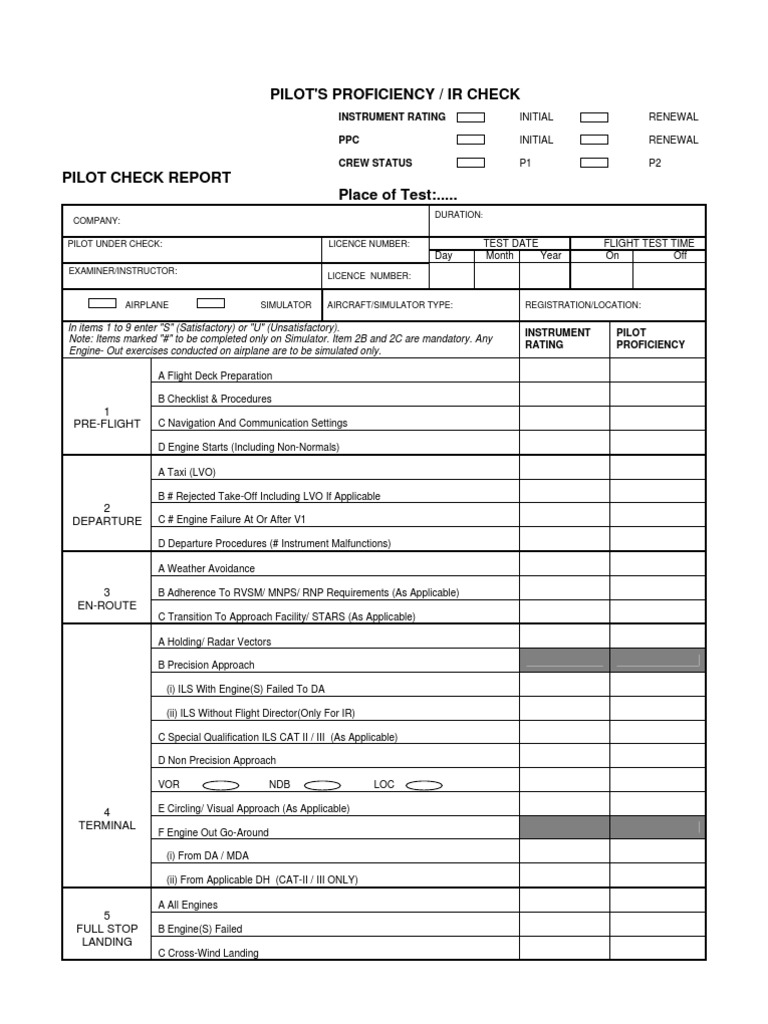 Pilot Proficiency Check Guidelines | PDF | Aviation | Aeronautics