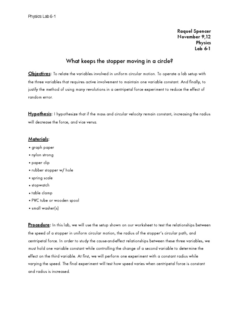 worksheet Centripetal Force Worksheet chapter 6 physics lab acceleration force