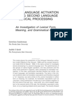 First Language Activation During Second Language Lexical Processing - An Investigation of Lexical Form, Meaning, and Grammatical Class