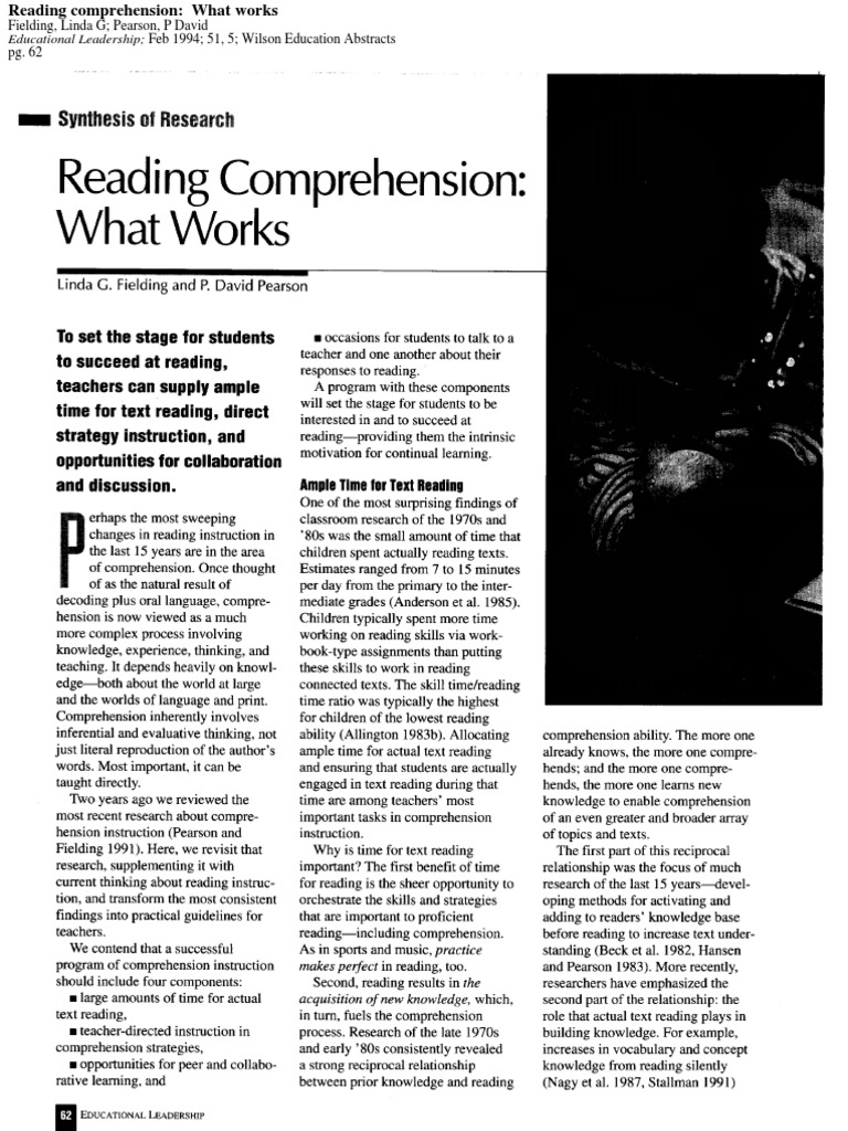 Reading Comp What Works | PDF