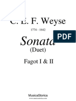 [Clarinet Institute] Weyse Sonata for 2 Bassoons Score