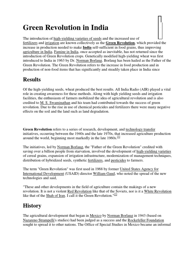 Green Revolution In India Pdf Green Revolution Food Security