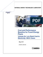 Cost and Performance Baseline For Fossil Energy IGCC Low Rank