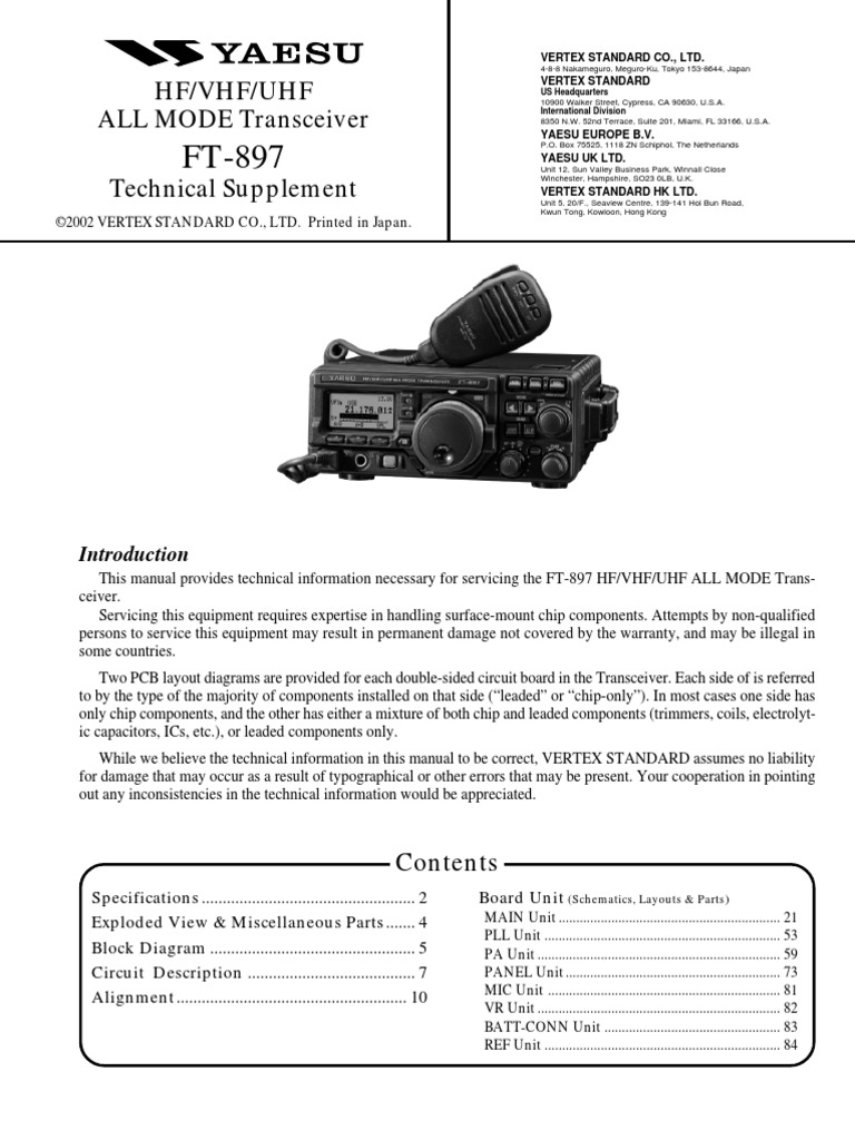 Yaesu FT-897 Service Manual | Frequency Modulation | Amplifier