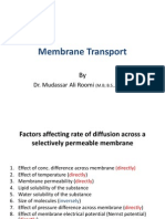 Membrane Tranport 2ND Lecture by Dr. Roomi