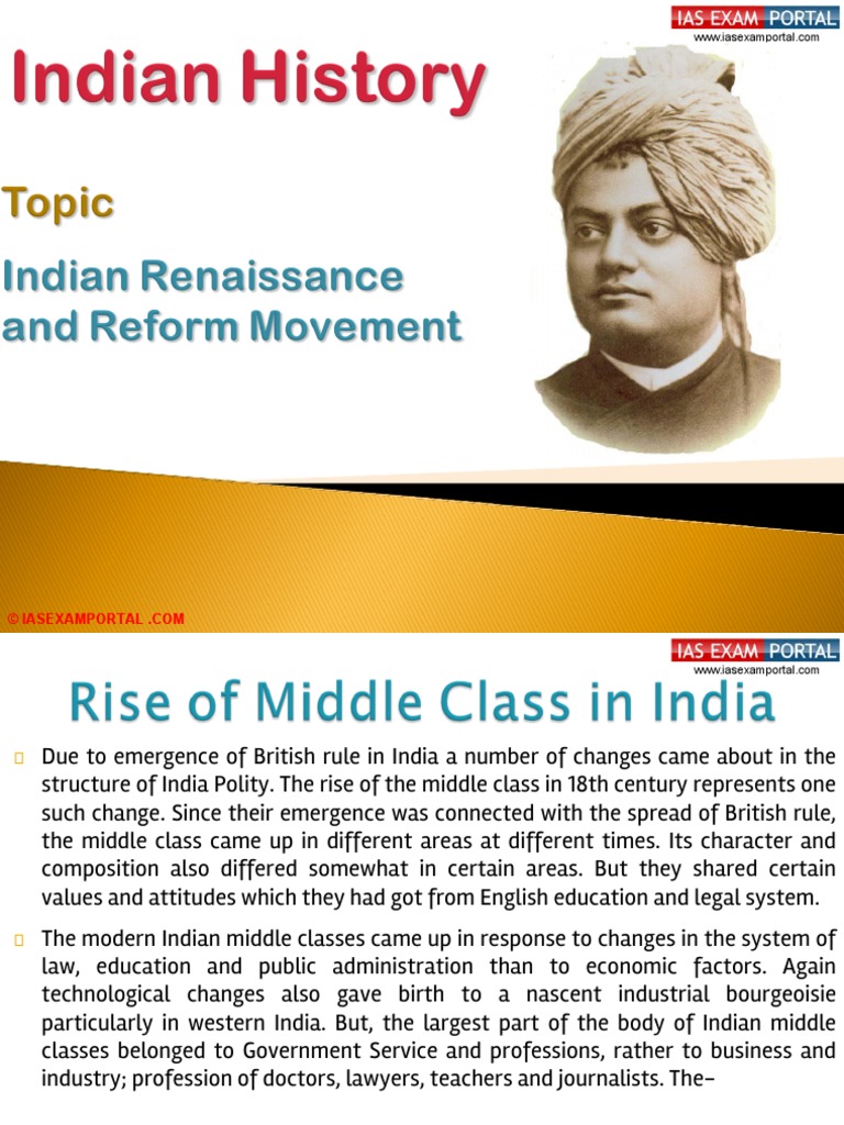 59 (B) Indian Renaissance and Reform Movement | PDF | Swami Vivekananda ...