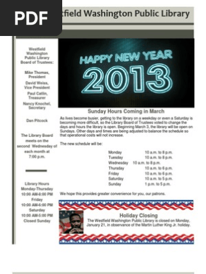 January 2013 Newsletter