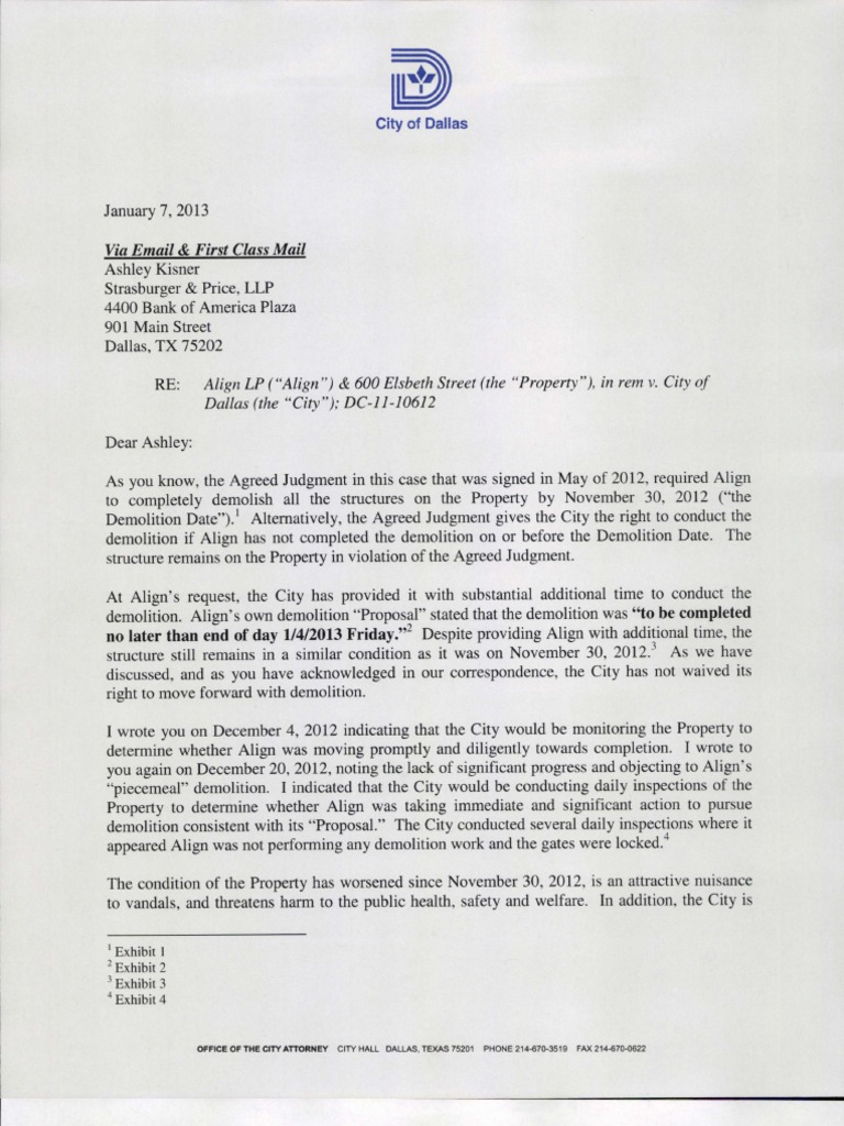 Sample Demolition Letter To Neighbors