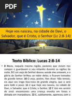 Hoje vos nasceu, na cidade de Davi, o Salvador, que é Cristo, o Senhor (Lc 2:8-14)