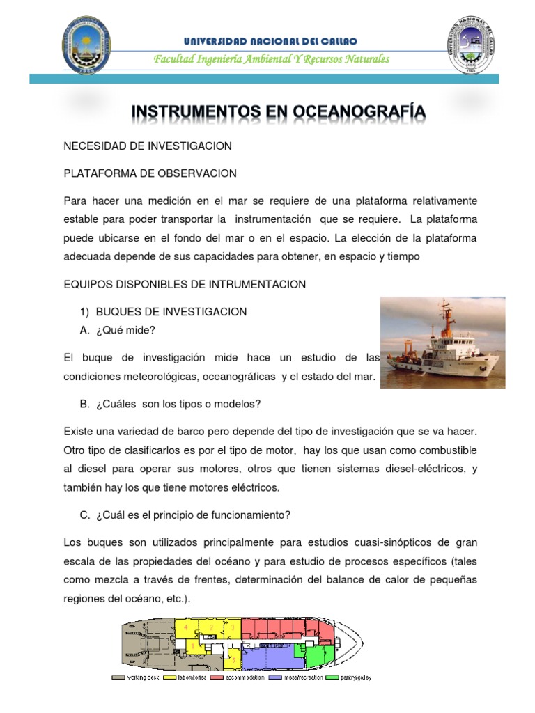 INSTRUMENTO DE OCEANOGRAFIA Submarinos Tierra