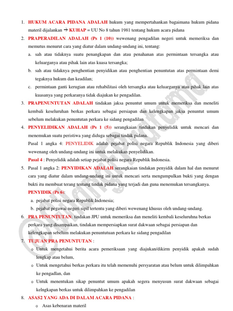 Uas Hukum Acara Pidana