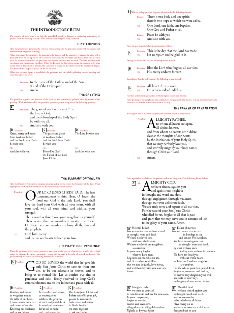 Order of The Holy Eucharist | PDF | Eucharist | Confession (Religion)