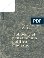 Yves Charles Zarka - Hobbes y el Pensamiento Político Moderno