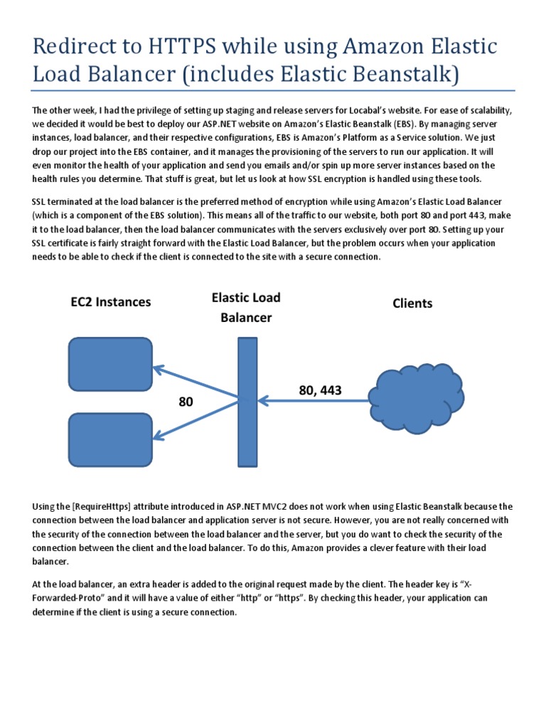 Redirect To HTTPS While Using Amazon Elastic Load Balancer | PDF | Load ...