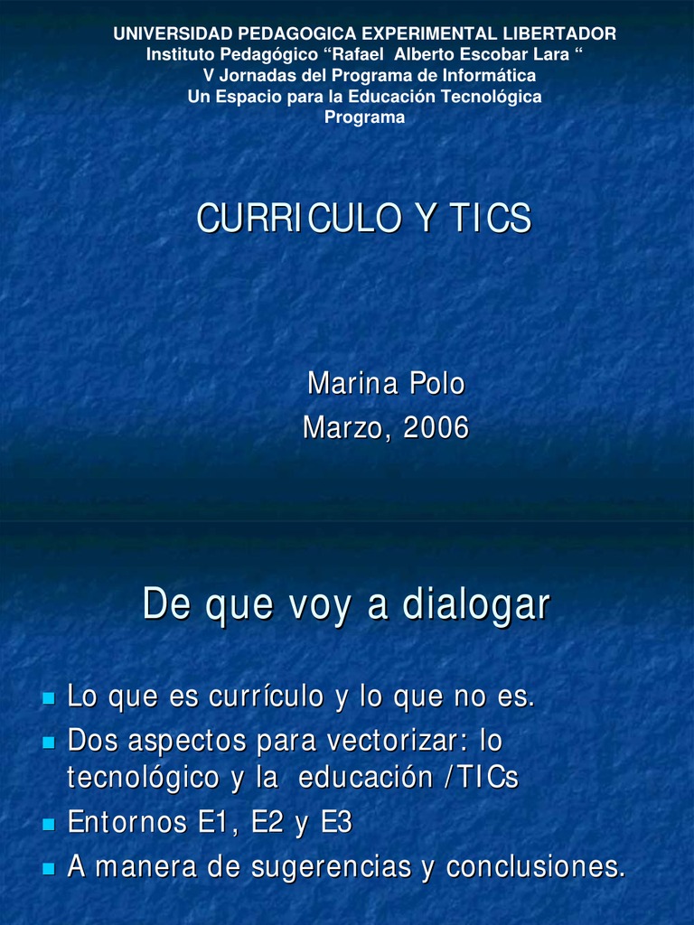 Currículo y TICs en Educación Actual | PDF | Plan de estudios ...