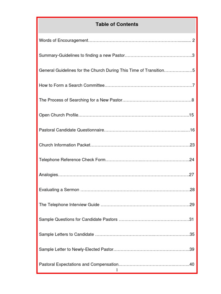Guidelines For Finding A New Pastor Resume Religion And Belief