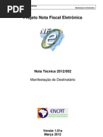 Nota Tecnica NF-e 2012 - Manifestaçao Destinatario