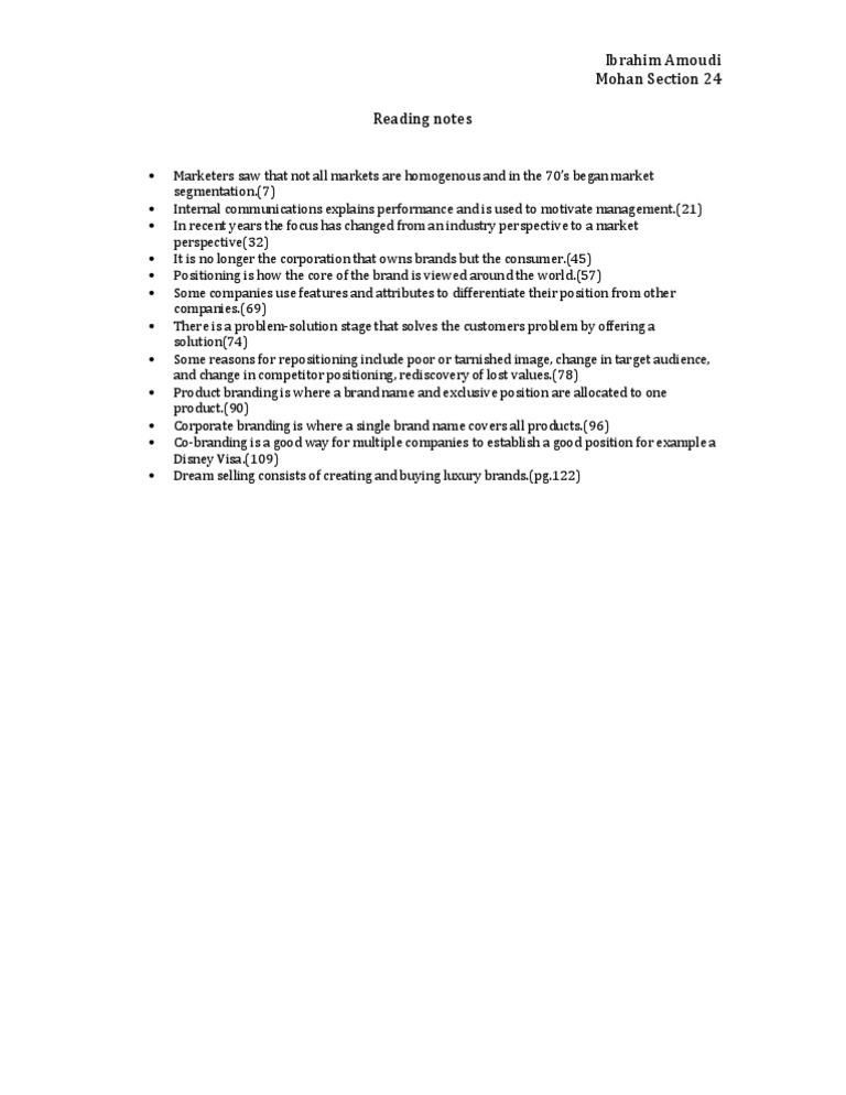 Ibrahim Amoudi Mohan Section 24 Reading Notes | PDF | Art