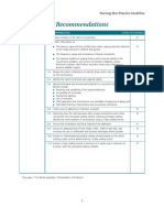 Promoting Continence Using Prompted Voiding - Summary of Recommendations