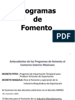 Programas de Fomento Al Comercio Exterior