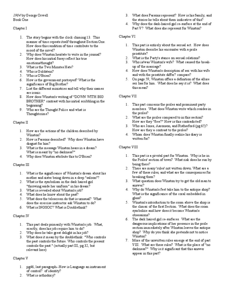Literary devices in 1984 with page numbers picture