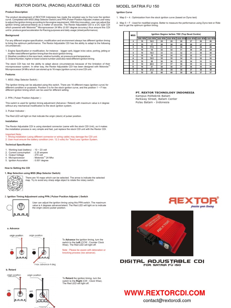 Rextor Adjustable CDI for Racing Performance | PDF | Technology ...