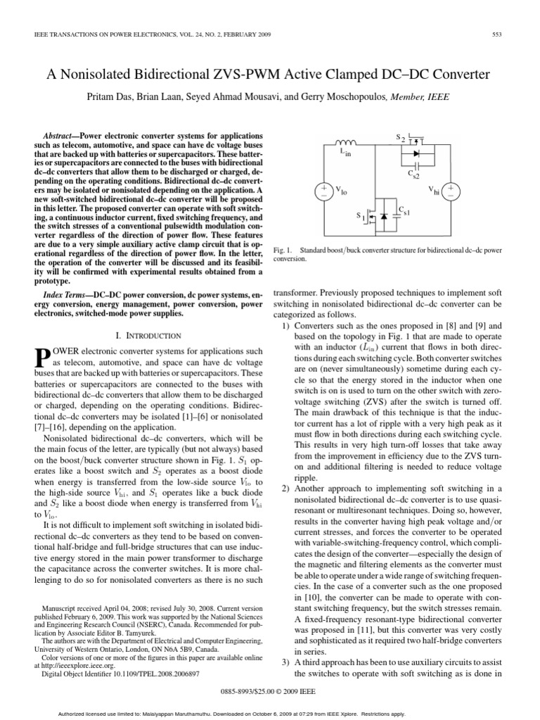 Non Isolated Bidirectional DC DC Converter | PDF