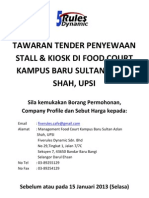 Borang Penyewaan Kiosk Food Court UPSI
