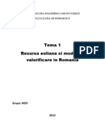 Resursa Eoliana Si Modul de Valorificare in Romania