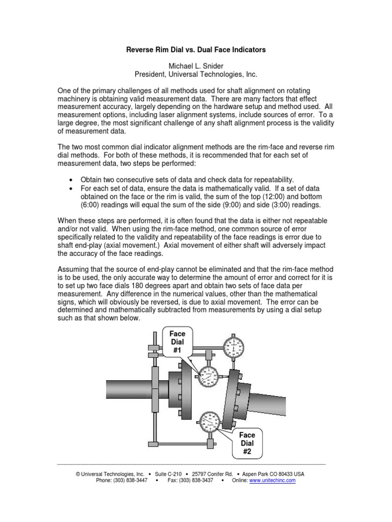 reverse dial indicator alignment method Accuracy And Precision